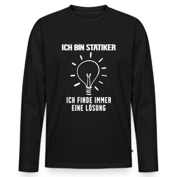 Statiker lustiger Spruch - Männer Premium Bio Langarmshirt - Schwarz - Vorne - Nico (187cm)