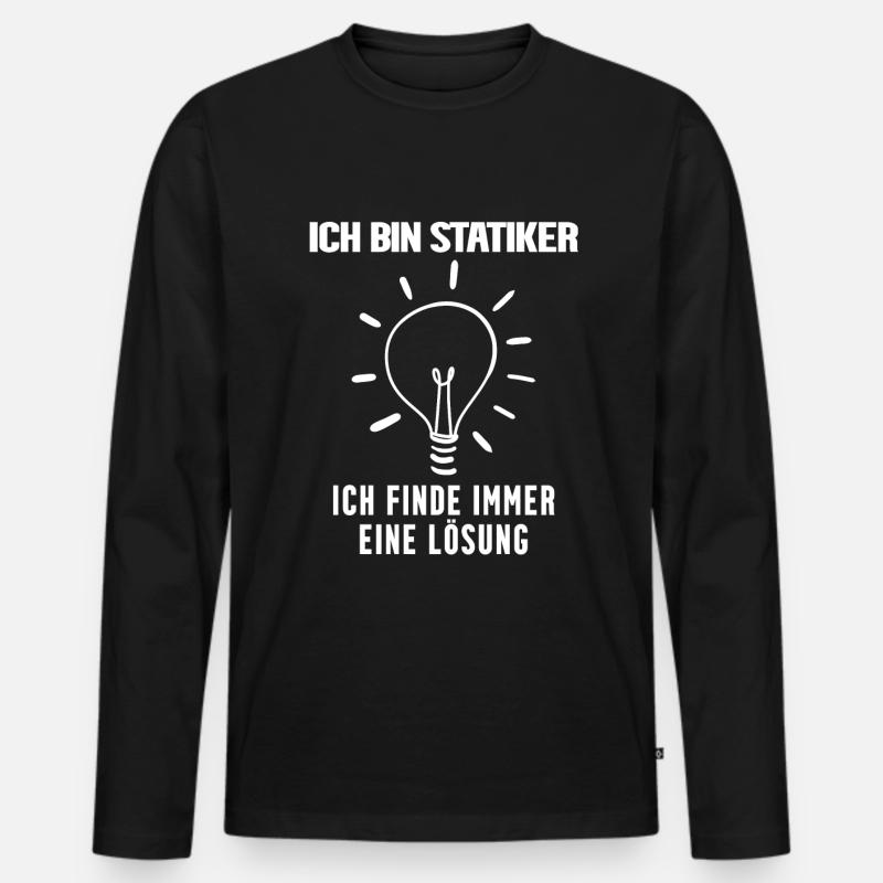 Statiker lustiger Spruch - Männer Premium Bio Langarmshirt - Schwarz