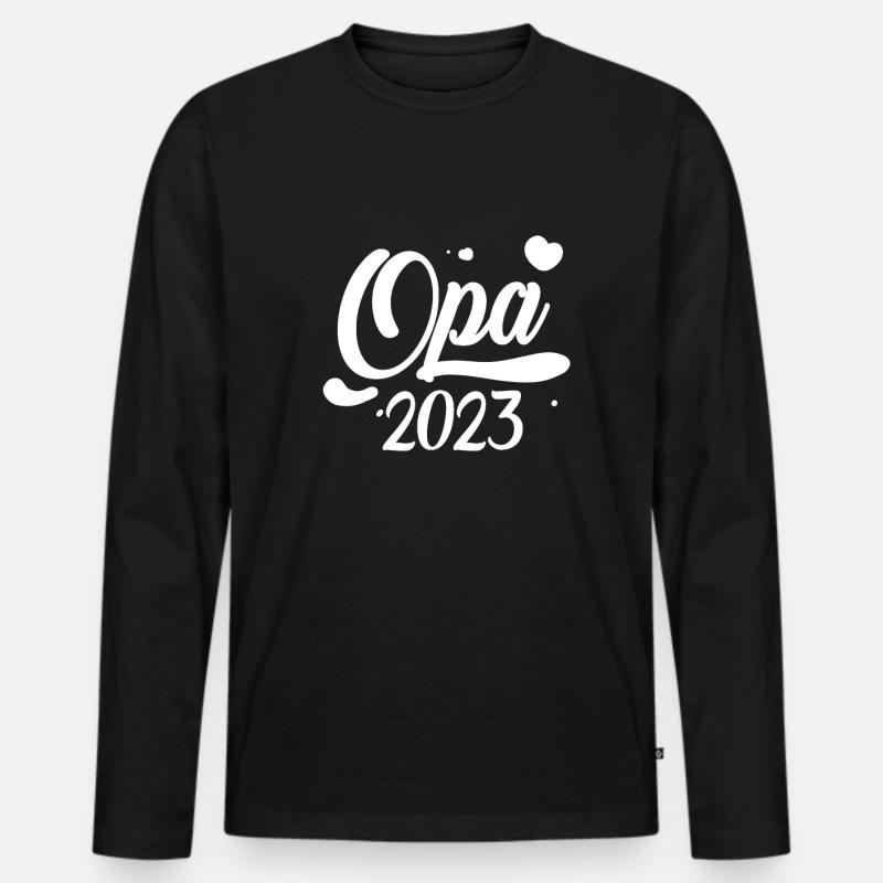 Opa 2023 - Männer Premium Bio Langarmshirt - Schwarz