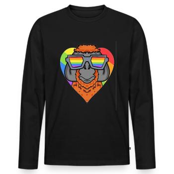 LGBT Animal Orangutan Rainbow - Men's Premium Organic Long Sleeve Shirt - black - Front - Nico (187cm)