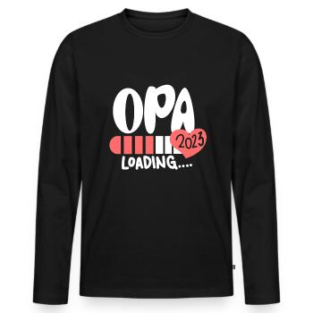 Opa 2023 - Opa werden - Bald Opa - Männer Premium Bio Langarmshirt - Schwarz - Vorne - Nico (187cm)