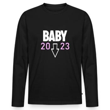 Bébé Fille 2023 Fille - T-shirt manches longues Premium bio Homme - noir - Devant - Nico (187cm)