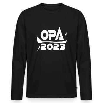 Opa 2023 - Opa werden - Bald Opa - Männer Premium Bio Langarmshirt - Schwarz - Vorne - Nico (187cm)