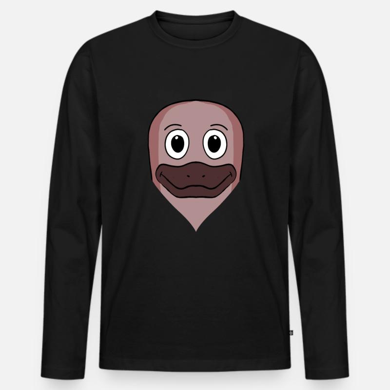 Schnabeltier - Männer Premium Bio Langarmshirt - Schwarz