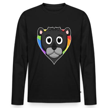 Black Panther Lgbt Rainbow Couleurs - T-shirt manches longues Premium bio Homme - noir - Devant - Nico (187cm)
