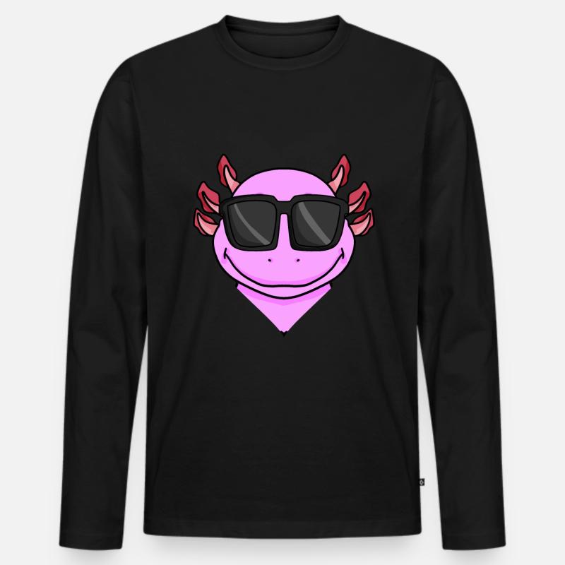 cooler Axolotl - Männer Premium Bio Langarmshirt - Schwarz