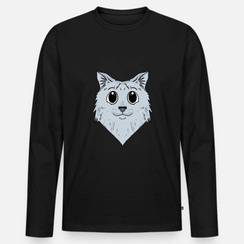 Sibirische Katze - Männer Premium Bio Langarmshirt - Schwarz