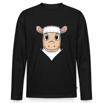 Illustration de moutons - T-shirt manches longues Premium bio Homme - noir - Devant - Nico (187cm)
