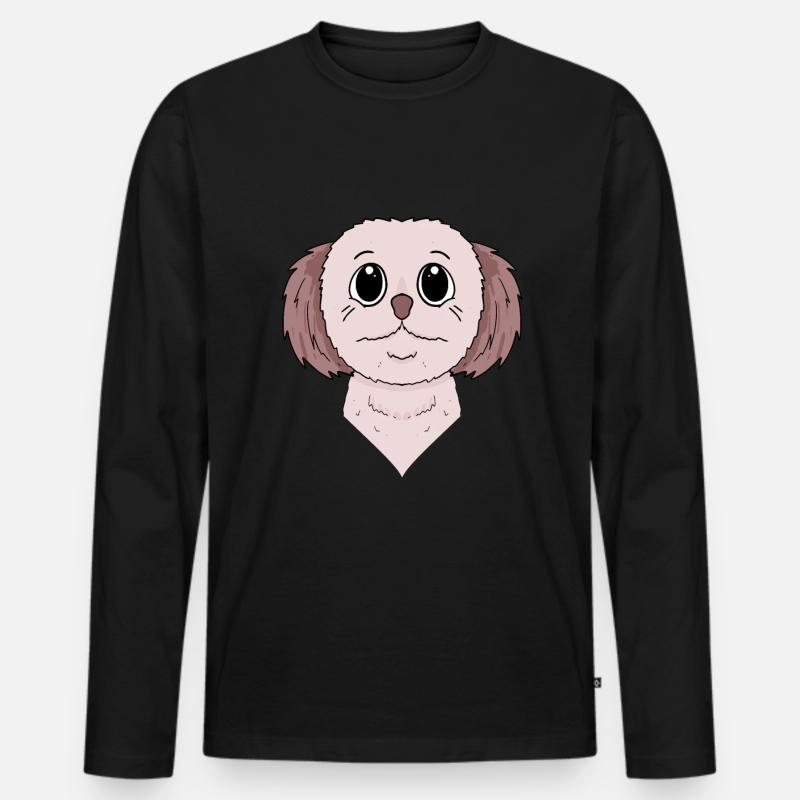Shih Tzu Hunde Hunderasse - Männer Premium Bio Langarmshirt - Schwarz