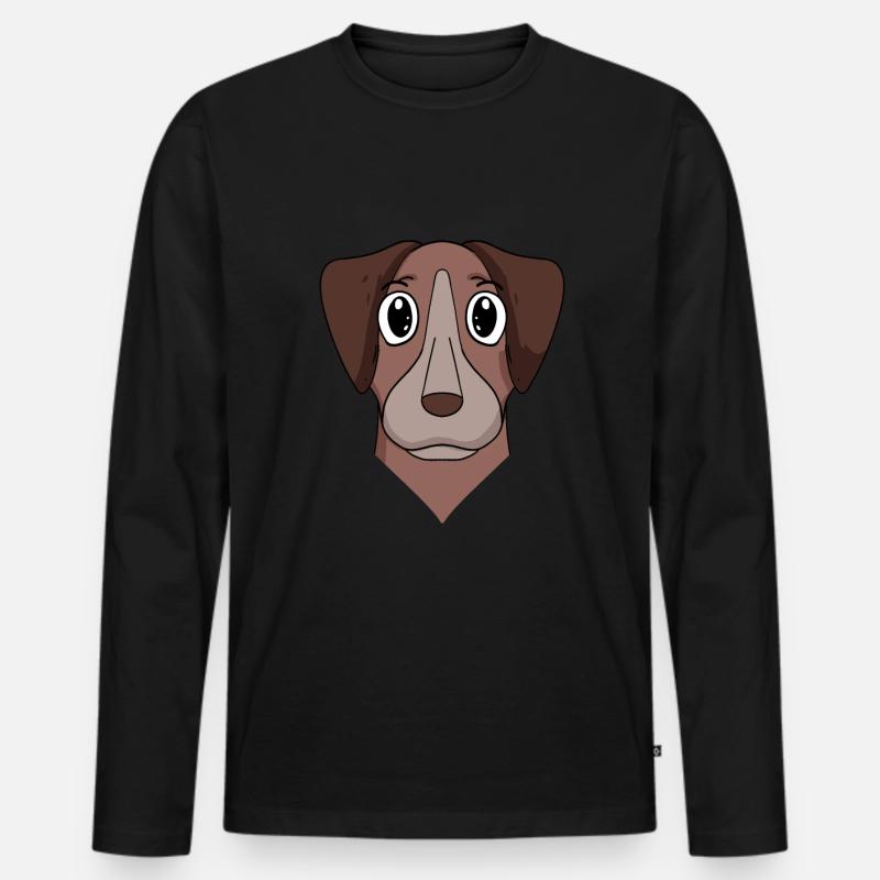 Pointer Hund Hunderasse - Männer Premium Bio Langarmshirt - Schwarz
