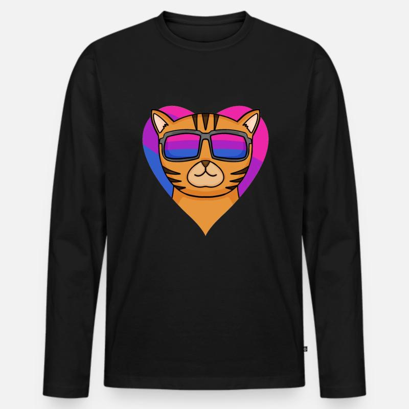 Bisexuell Bengalkatze Katze Geschenk - Männer Premium Bio Langarmshirt - Schwarz
