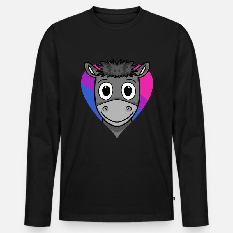 Bisexuell Esel Geschenk - Männer Premium Bio Langarmshirt - Schwarz
