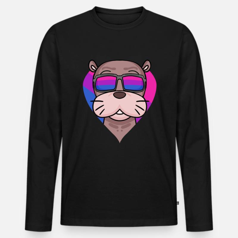 Bisexuell Seelöwe Geschenk - Männer Premium Bio Langarmshirt - Schwarz