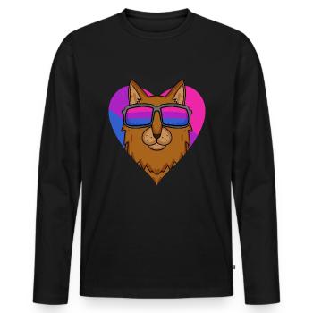 Bisexuell Somali Katze Geschenk - Männer Premium Bio Langarmshirt - Schwarz - Vorne - Nico (187cm)