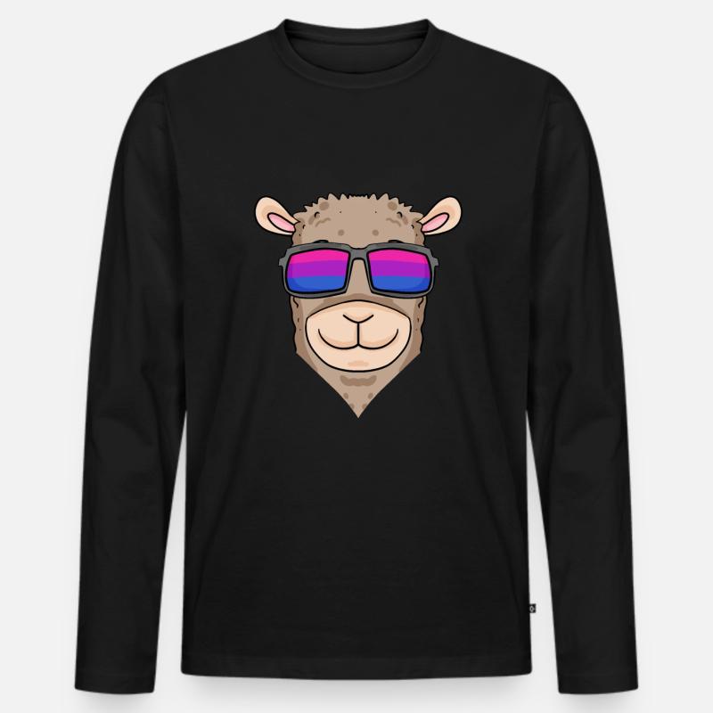Bisexuell Alpaka Geschenk - Männer Premium Bio Langarmshirt - Schwarz