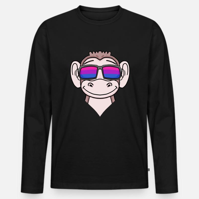 Bisexuell Affe Geschenk - Männer Premium Bio Langarmshirt - Schwarz