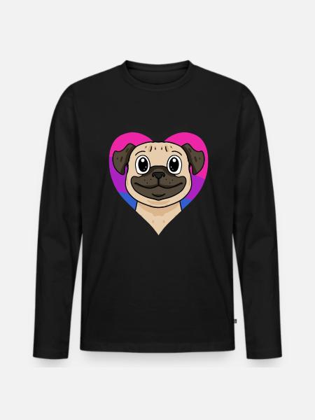 Bisexual Pug Dog Gift - Men's Premium Organic Long Sleeve Shirt - black