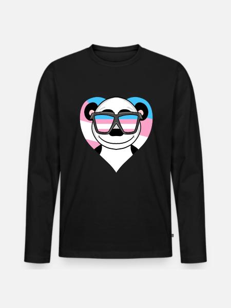 Transgender Transsexual Panda Gift - Men's Premium Organic Long Sleeve Shirt - black