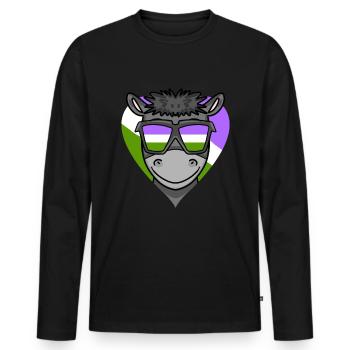 LGBT MOTIF DONKEY - Men's Premium Organic Long Sleeve Shirt - black - Front - Nico (187cm)