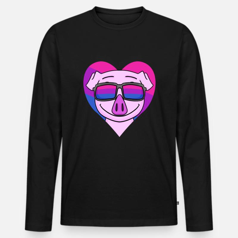 Bisexuell Schwein Geschenk - Männer Premium Bio Langarmshirt - Schwarz