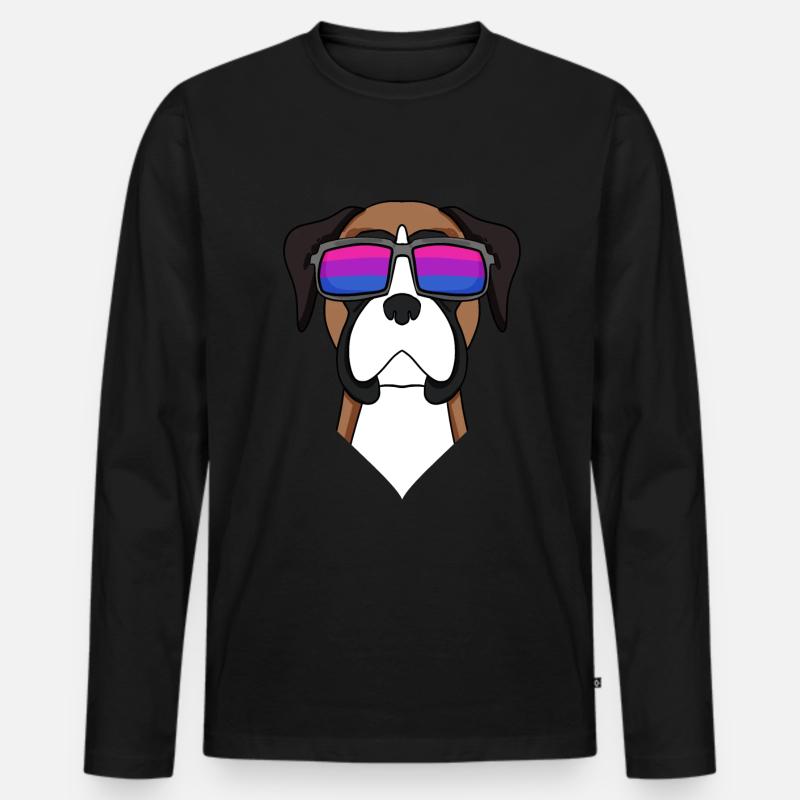 Bisexuell Deutscher Boxer Hund Geschenk - Männer Premium Bio Langarmshirt - Schwarz
