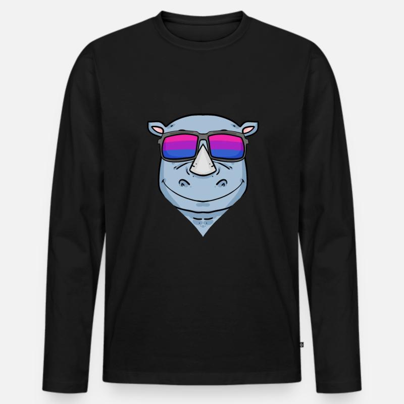 Bisexuell Nashorn Geschenk - Männer Premium Bio Langarmshirt - Schwarz