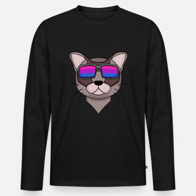 Bisexuell Burma Katze Geschenk - Männer Premium Bio Langarmshirt - Schwarz