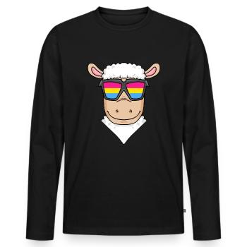 Pansexual Sheep Gift - Men's Premium Organic Long Sleeve Shirt - black - Front - Nico (187cm)