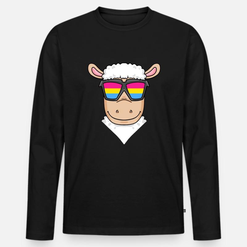 Pansexuell Schaf Geschenk - Männer Premium Bio Langarmshirt - Schwarz