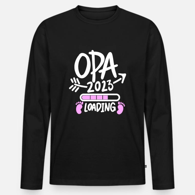 Opa 2023 loading - Männer Premium Bio Langarmshirt - Schwarz