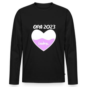 Opa 2023 loading - Männer Premium Bio Langarmshirt - Schwarz - Vorne - Nico (187cm)