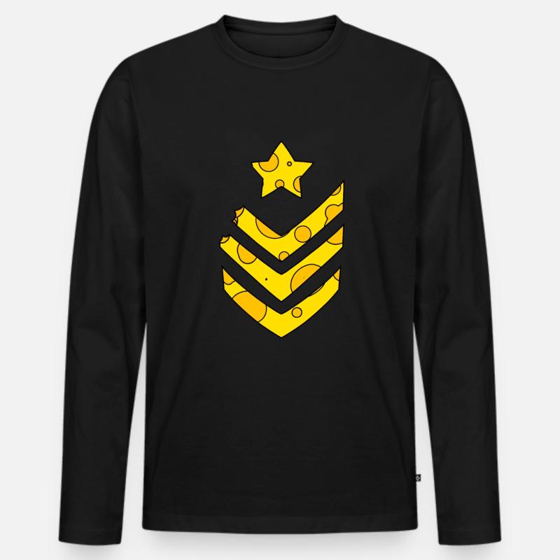 Käse Armee Medaille - Männer Premium Bio Langarmshirt - Schwarz