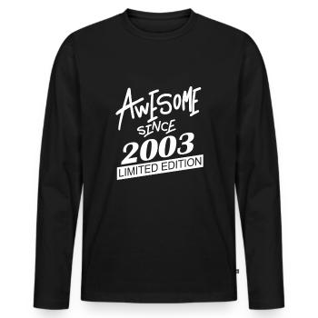 2003 - Vintage 2003 - Fantastic since 2003 - Men's Premium Organic Long Sleeve Shirt - black - Front - Nico (187cm)