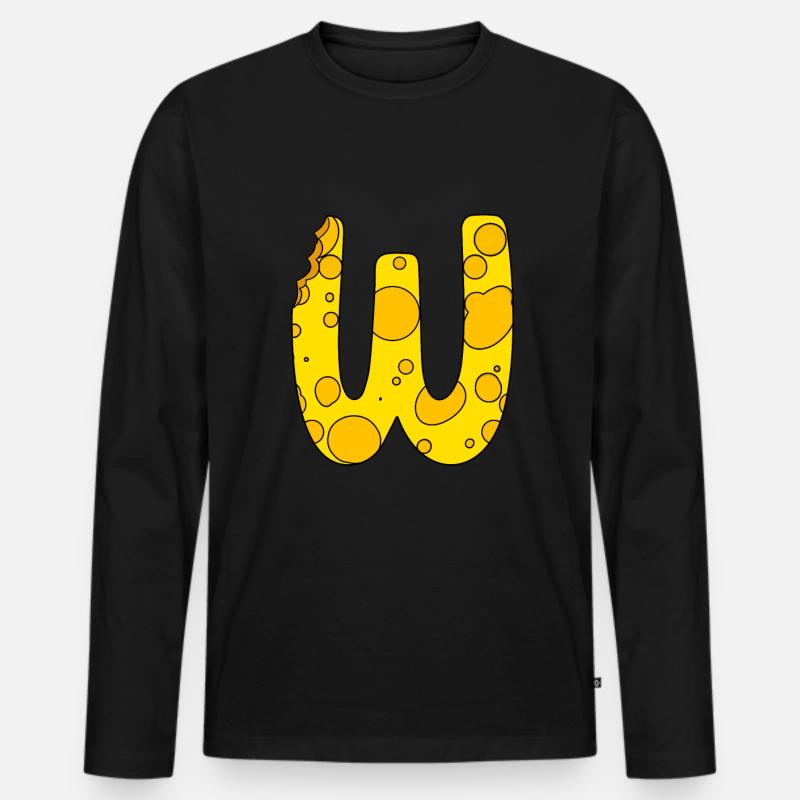 Buchstabe W - Männer Premium Bio Langarmshirt - Schwarz