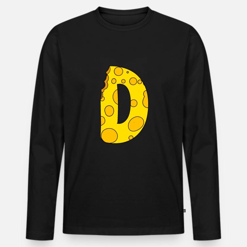 Buchstabe D - Männer Premium Bio Langarmshirt - Schwarz