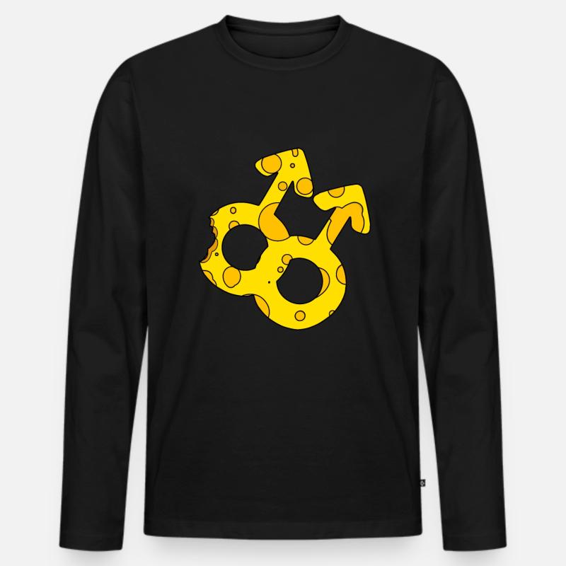 Doppeltes Marssymbol - Männer Premium Bio Langarmshirt - Schwarz