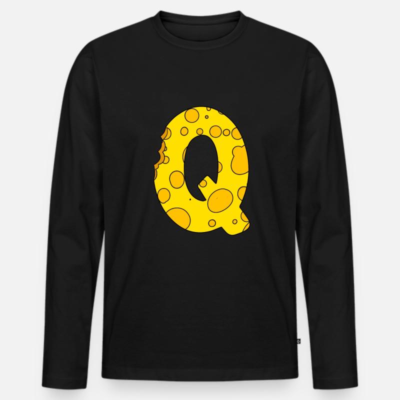 Buchstabe Q - Männer Premium Bio Langarmshirt - Schwarz