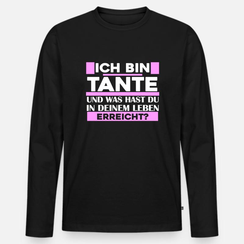 Ich bin Tante - Männer Premium Bio Langarmshirt - Schwarz