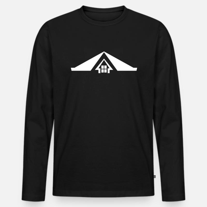 Haus Dach - Männer Premium Bio Langarmshirt - Schwarz