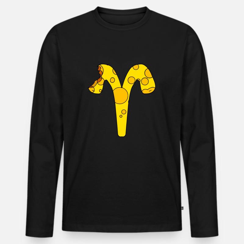 Sternzeichen Widder - Männer Premium Bio Langarmshirt - Schwarz