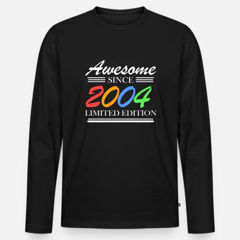 2004 - Männer Premium Bio Langarmshirt - Schwarz
