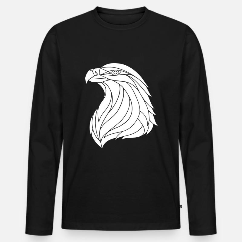 eagle white - Männer Premium Bio Langarmshirt - Schwarz