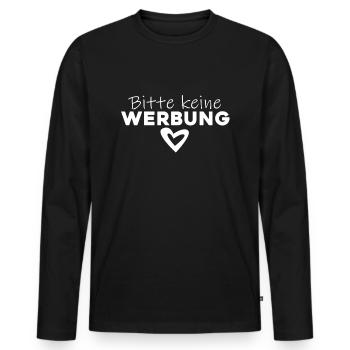 Bitte keine Werbung - Briefkasten - Männer Premium Bio Langarmshirt - Schwarz - Vorne - Nico (187cm)