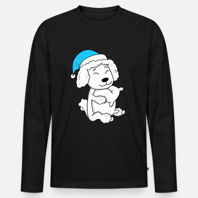 Hund Hunderasse Pudel - Männer Premium Bio Langarmshirt - Schwarz