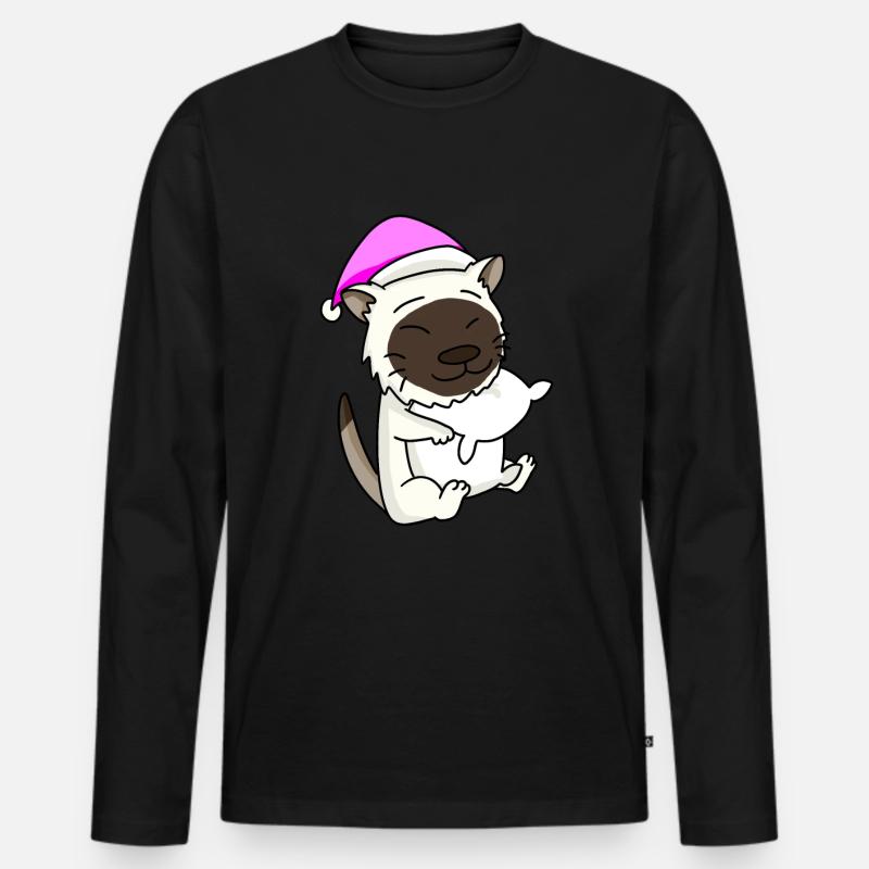 Katze Katzenrasse Birma - Männer Premium Bio Langarmshirt - Schwarz