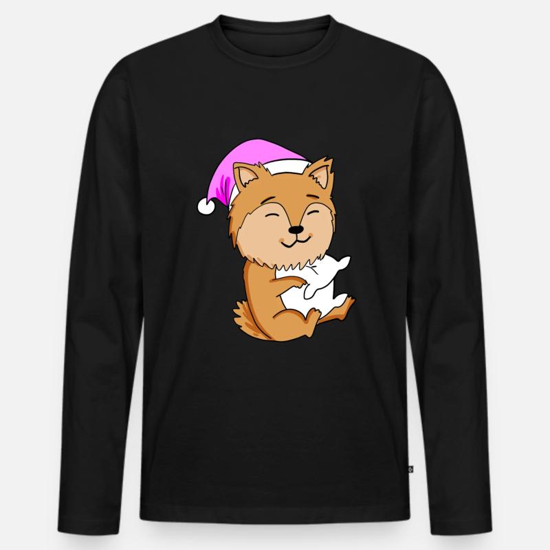 Hund Hunderasse Zwergspitz - Männer Premium Bio Langarmshirt - Schwarz