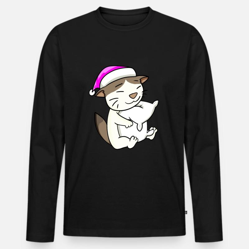 Katze Katzenrasse RagaMuffin - Männer Premium Bio Langarmshirt - Schwarz
