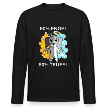 Hund Beagle - Engel und Teufel - Männer Premium Bio Langarmshirt - Schwarz - Vorne - Nico (187cm)