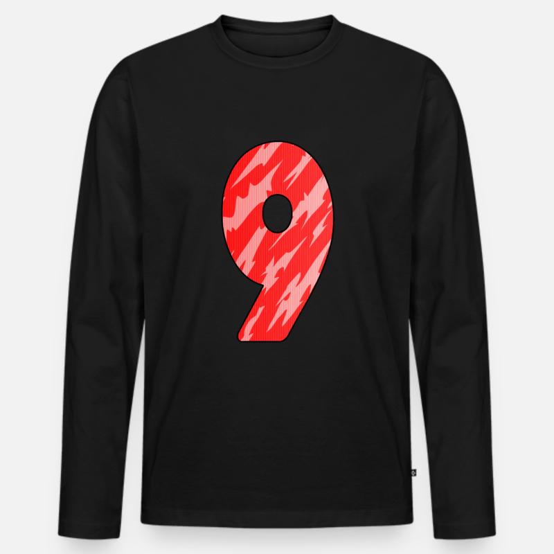 9 - Männer Premium Bio Langarmshirt - Schwarz