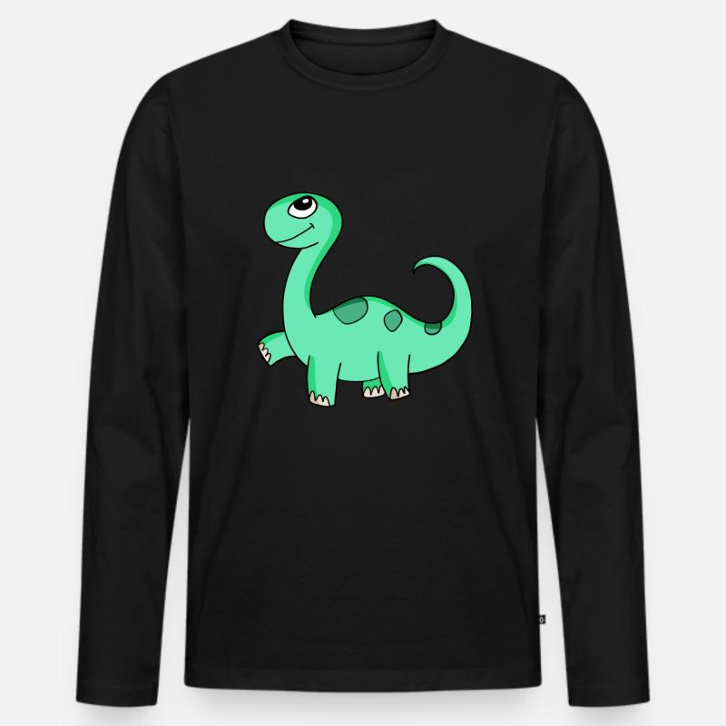 Dinosaurier Motiv - Männer Premium Bio Langarmshirt - Schwarz